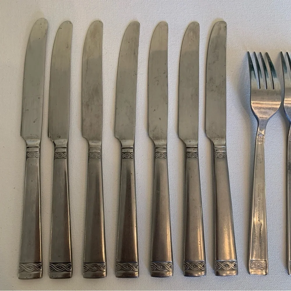 Cambridge Stainless Flatware Danielle Dinner Forks Knives Spoons Set of 12 Pcs